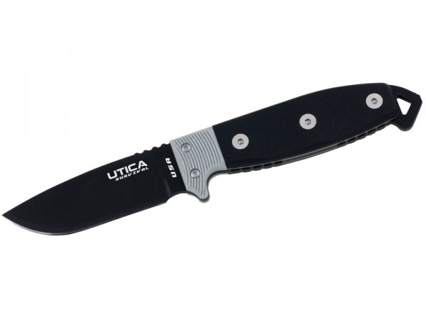 UTICA Messer SURVIVAL S3, nicht-rostfreier Stahl 1095,, beschichtet, schwarzer Micartagriff, Kydexsc