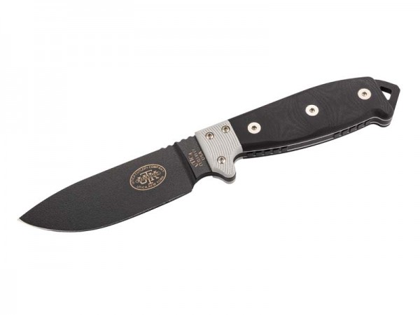 UTICA Messer SURVIVAL S4, nicht-rostfreier Stahl 1095,, beschichtet, schwarzgrauer Leinen-Micartagri
