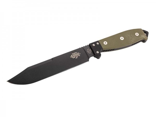 UTICA Messer SURVIVAL B6, nicht-rostfreier Stahl 1095,, beschichtet, grün-schwarzer Micartagriff, Ky